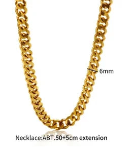 Square Pendant Stainless Steel Chain Necklace