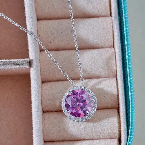 5ct Moissanite Sterling Silver Pendant Necklace