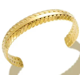 Triple Crystal Stainless Steel Bangle