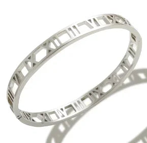 Triple Crystal Stainless Steel Bangle