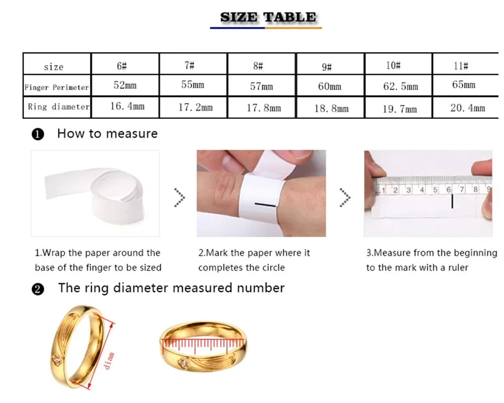 Zircon Inlaid Waterproof Stainless Steel Ring