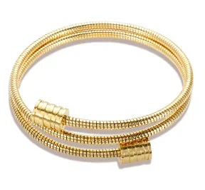 Triple Crystal Stainless Steel Bangle