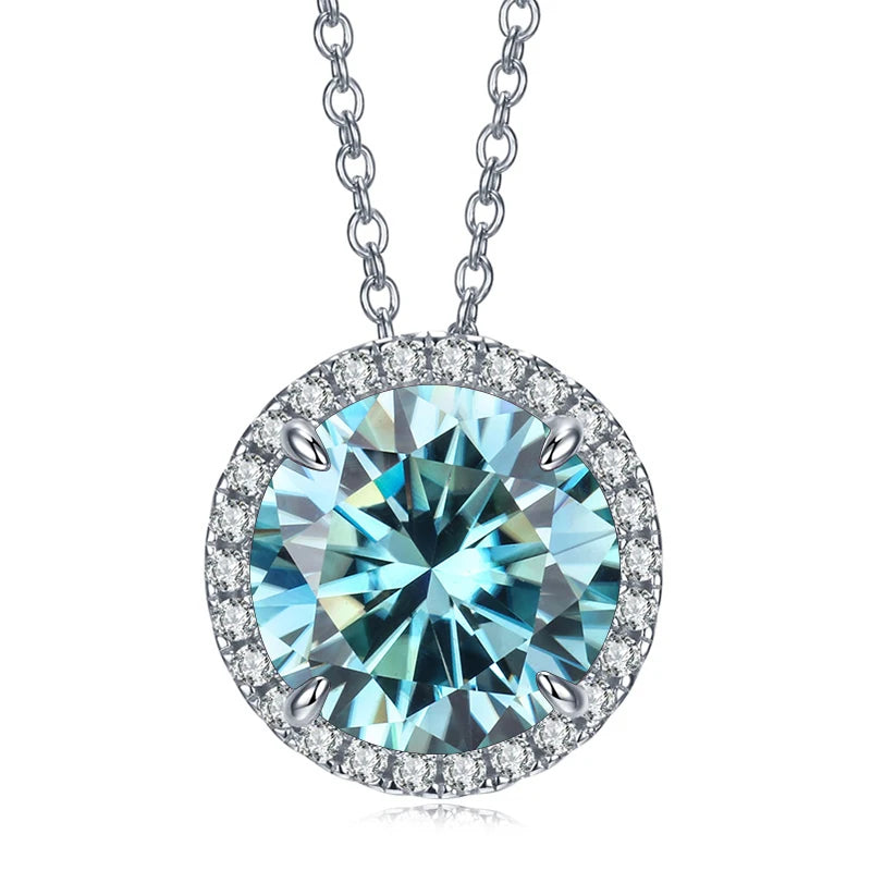 5ct Moissanite Sterling Silver Pendant Necklace