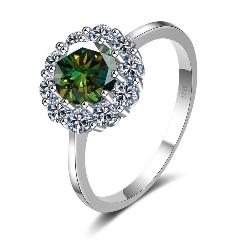 1ct Moissanite Flower Engagement Ring
