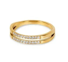 Zircon Inlaid Waterproof Stainless Steel Ring
