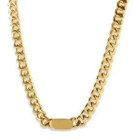 Square Pendant Stainless Steel Chain Necklace