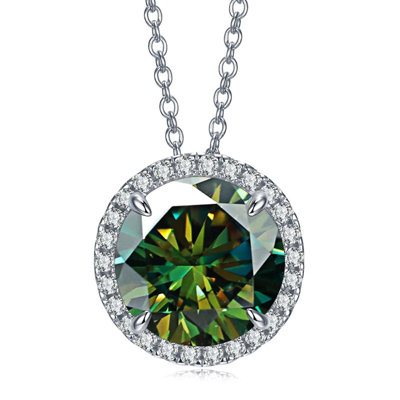 5ct Moissanite Sterling Silver Pendant Necklace