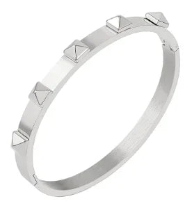 Triple Crystal Stainless Steel Bangle