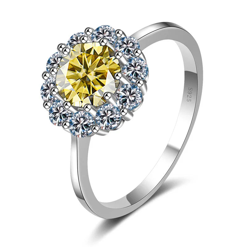 1ct Moissanite Flower Engagement Ring
