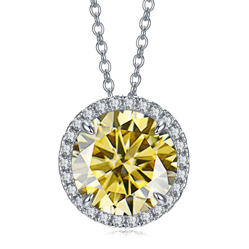 5ct Moissanite Sterling Silver Pendant Necklace