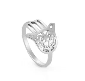 Zircon Inlaid Waterproof Stainless Steel Ring