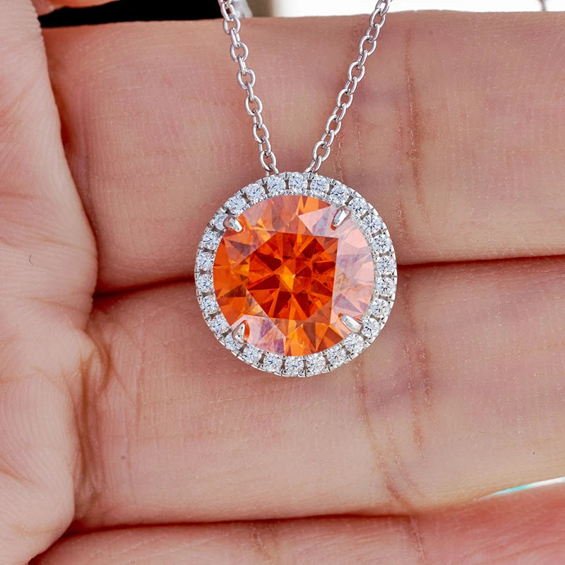 5ct Moissanite Sterling Silver Pendant Necklace
