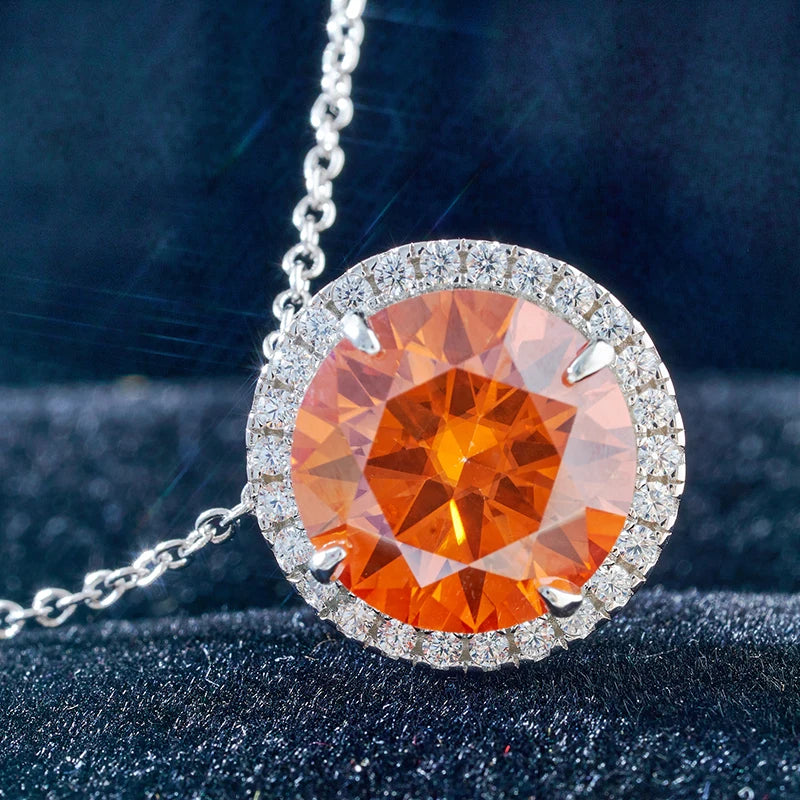 5ct Moissanite Sterling Silver Pendant Necklace