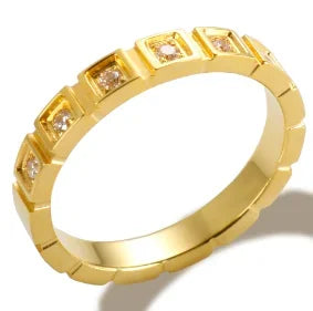 Crystal Zircon Waterproof Stainless Steel Ring