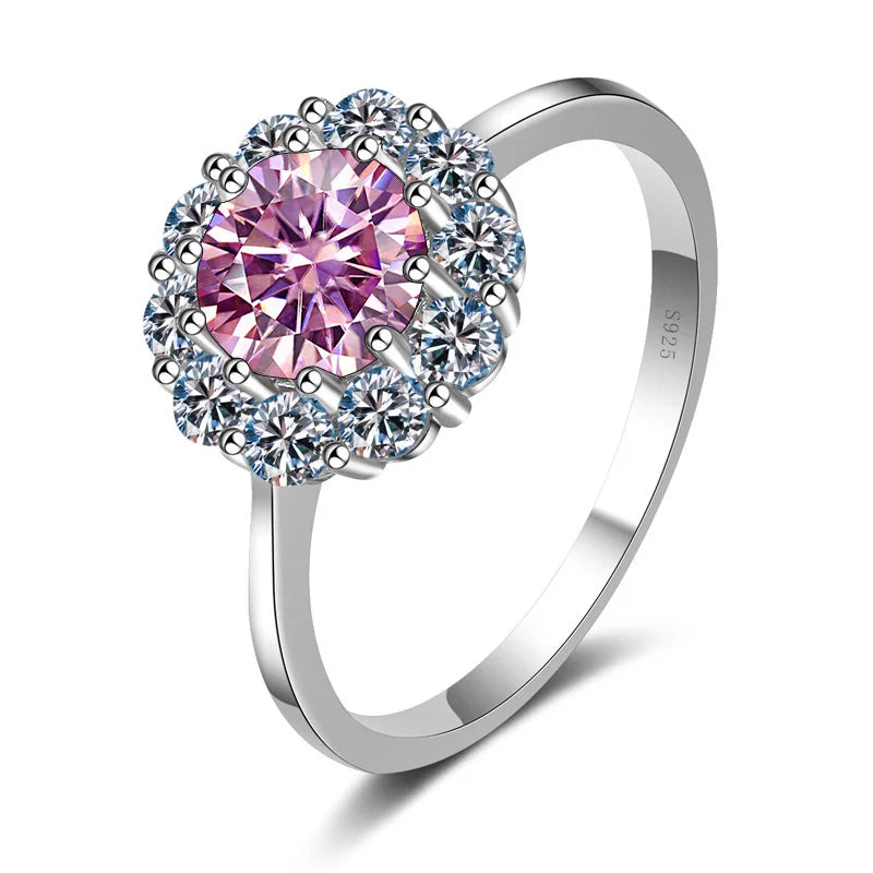 1ct Moissanite Flower Engagement Ring