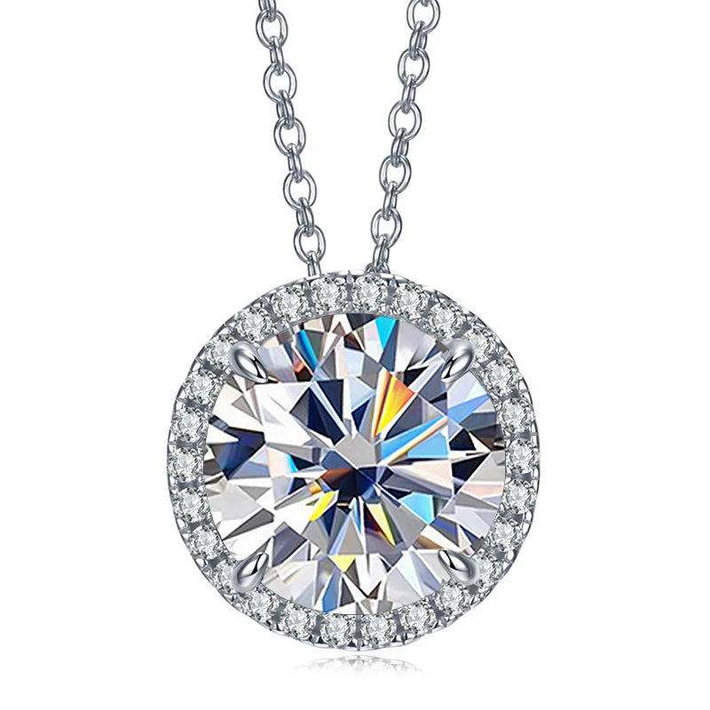 5ct Moissanite Sterling Silver Pendant Necklace