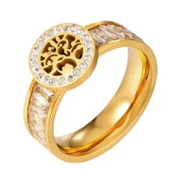 Zircon Inlaid Waterproof Stainless Steel Ring