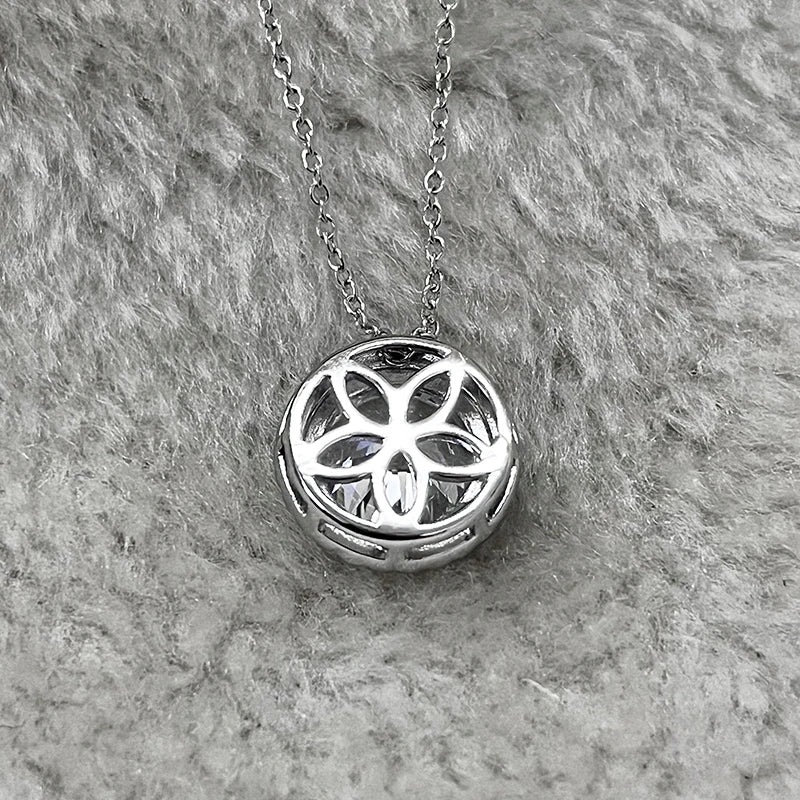 5ct Moissanite Sterling Silver Pendant Necklace