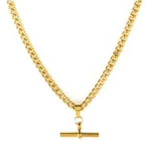 Square Pendant Stainless Steel Chain Necklace
