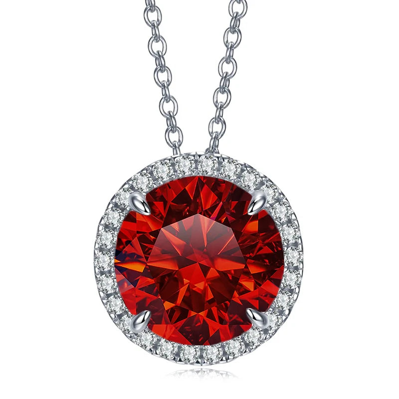 5ct Moissanite Sterling Silver Pendant Necklace