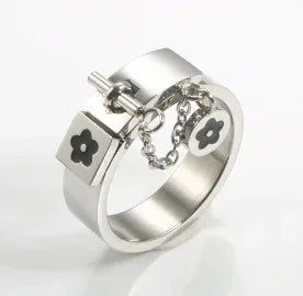 Crystal Zircon Waterproof Stainless Steel Ring