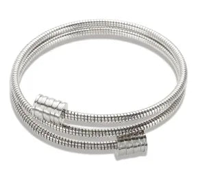 Triple Crystal Stainless Steel Bangle