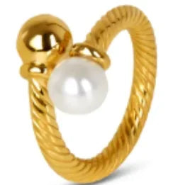 Zircon Inlaid Waterproof Stainless Steel Ring