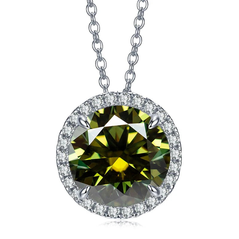 5ct Moissanite Sterling Silver Pendant Necklace