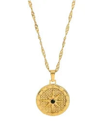 Square Pendant Stainless Steel Chain Necklace