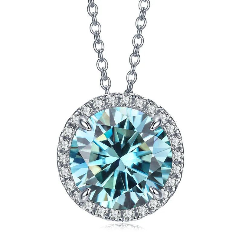 5ct Moissanite Sterling Silver Pendant Necklace
